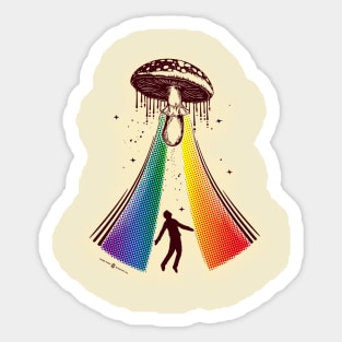 Mushroom Alien Abduction Sticker